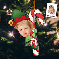 Baby Little Elf - Personalized Acrylic Photo Ornament