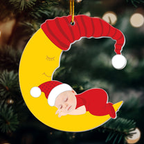 Baby Sleeping On The Moon - Personalized Acrylic Photo Ornament