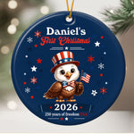 Baby-First-Christmas-250-Years-Of-Freedom-Usa-Cute--Eagle-Personalized-Ornament-1