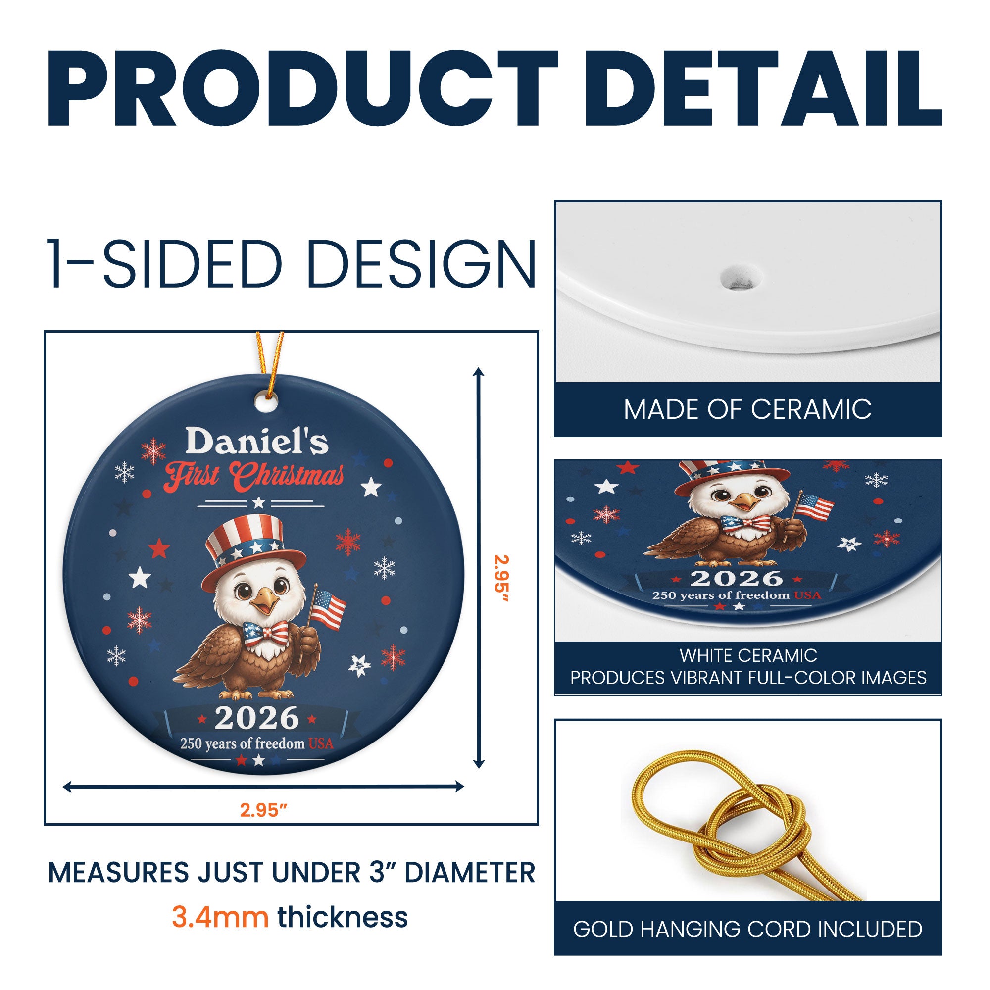 Baby-First-Christmas-250-Years-Of-Freedom-Usa-Cute--Eagle-Personalized-Ornament-4