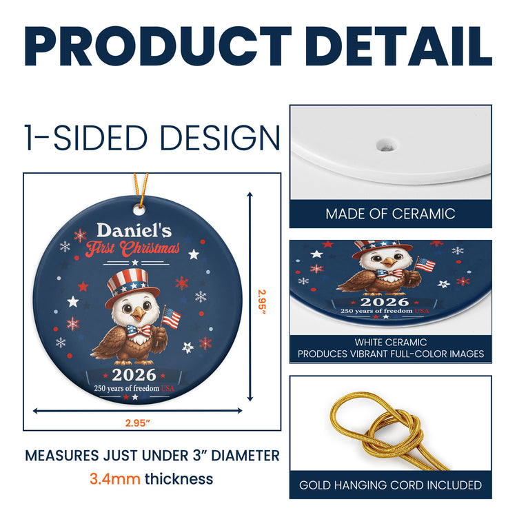 Baby-First-Christmas-250-Years-Of-Freedom-Usa-Cute--Eagle-Personalized-Ornament-4