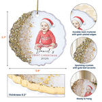 Baby-First-Christmas-Custom-Photo-Watercolor-Style-Milestone-Keepsake-Personalized-Resin-Ornament