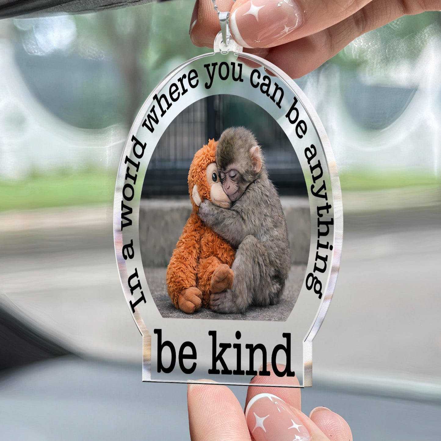 Baby_Punch_Monkey_Be_Kind_Punch_The_Abandoned_Baby_Monkey_Gift_For_Animal_Lover_Rear_View_Mirror_Accessory_2