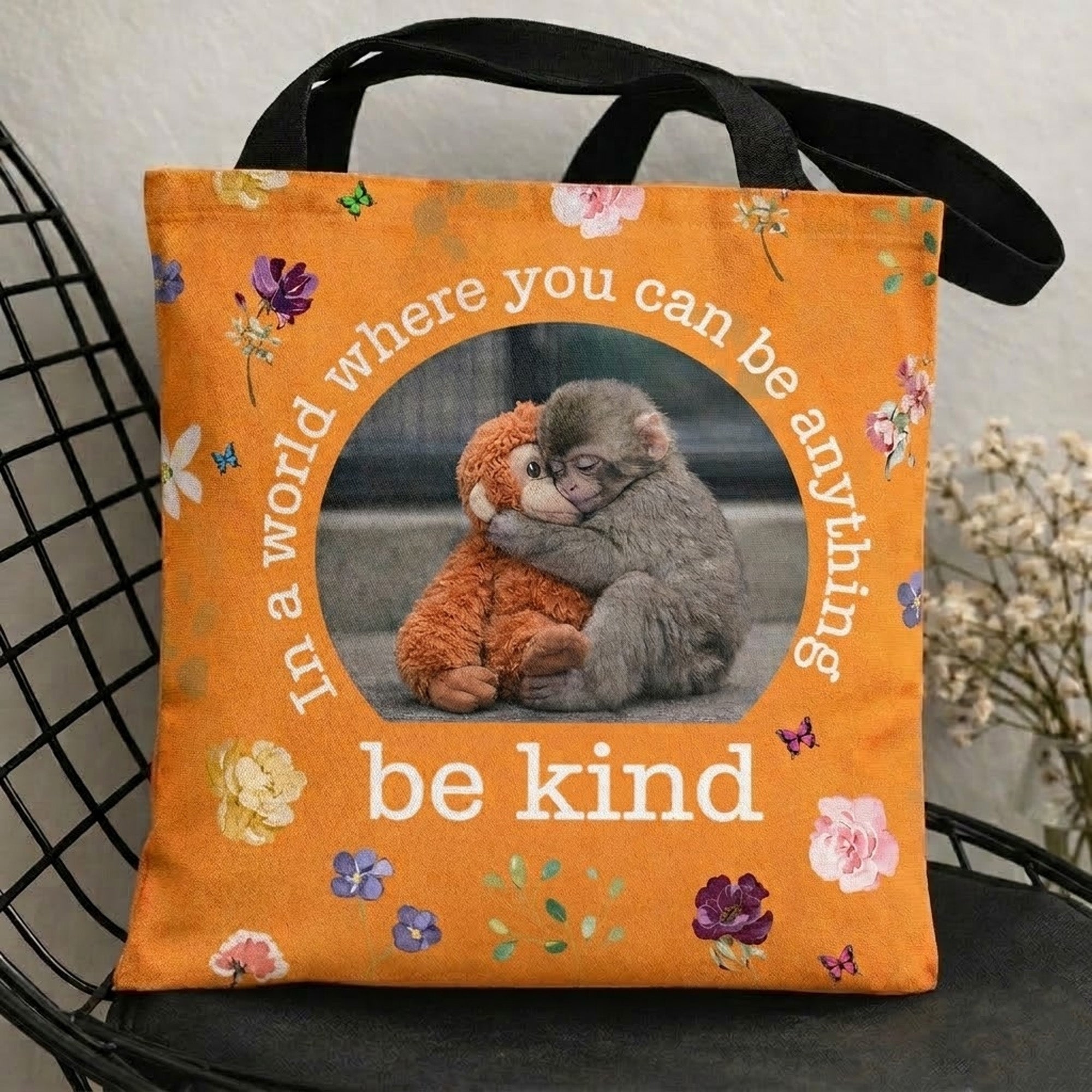 Baby-Punch-Monkey-Be-Kind,-Punch-The-Abandoned-Baby-Monkey-Personalized-Tote-Bag-1