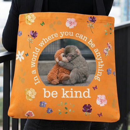 Baby-Punch-Monkey-Be-Kind,-Punch-The-Abandoned-Baby-Monkey-Personalized-Tote-Bag-2