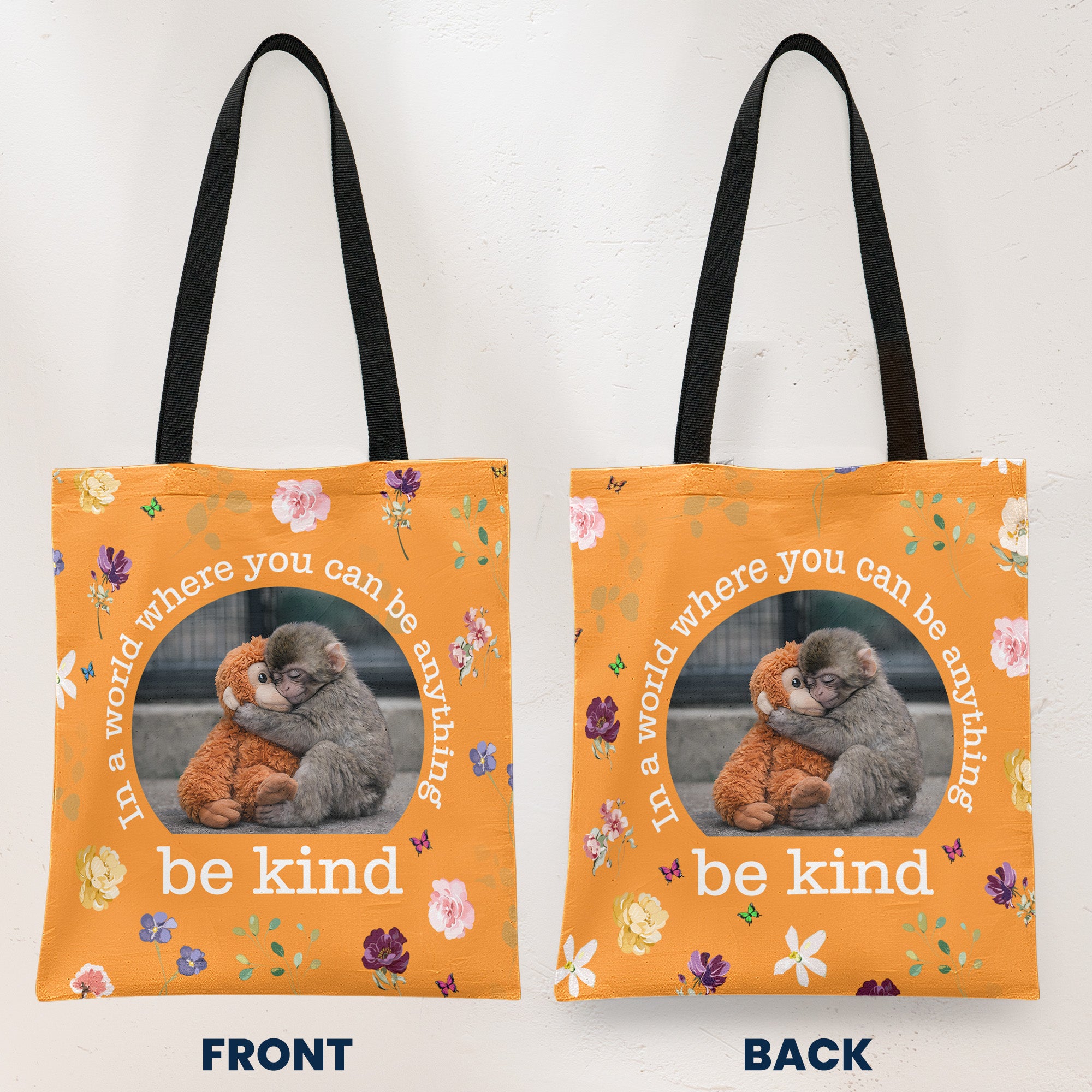 Baby-Punch-Monkey-Be-Kind,-Punch-The-Abandoned-Baby-Monkey-Personalized-Tote-Bag-4