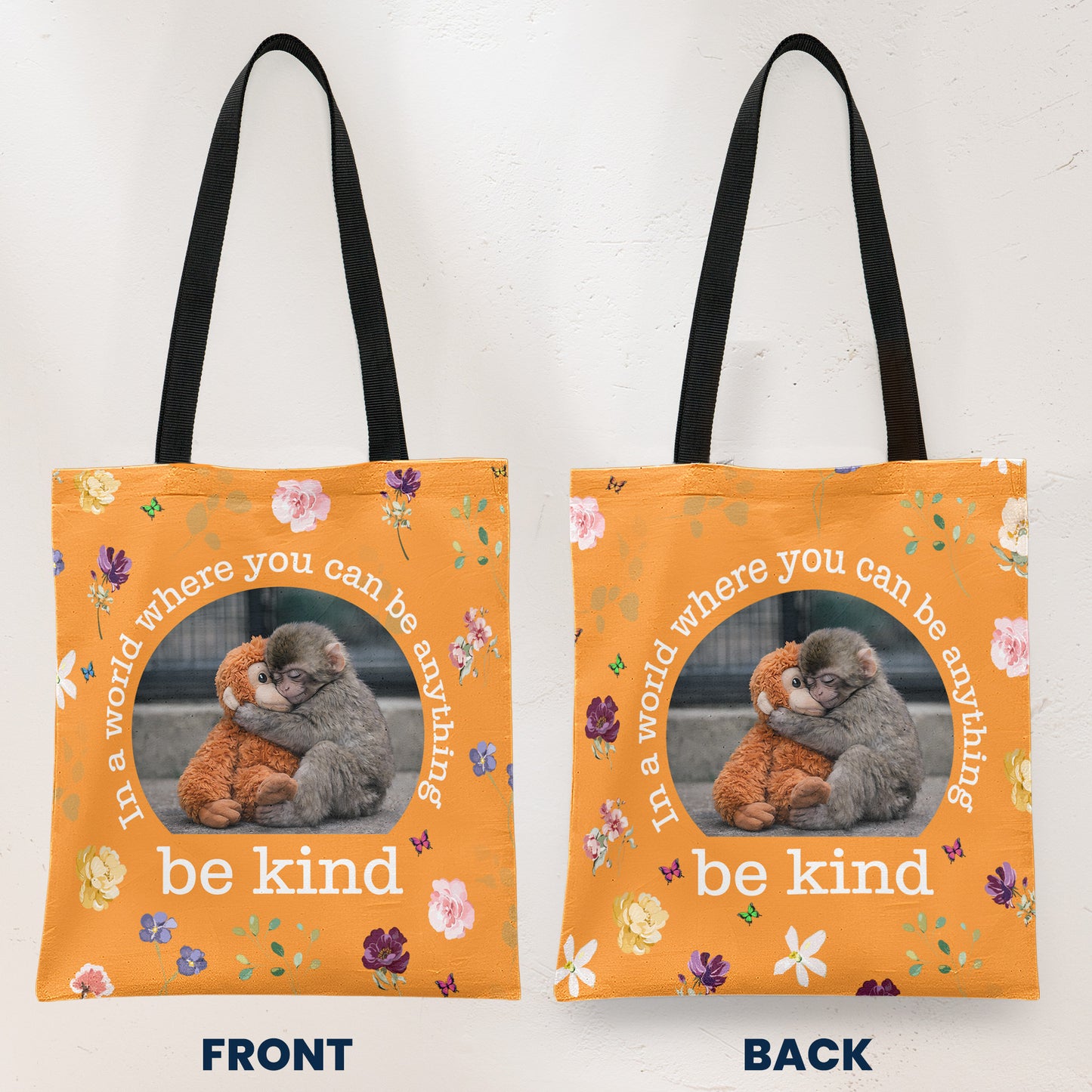 Baby-Punch-Monkey-Be-Kind,-Punch-The-Abandoned-Baby-Monkey-Personalized-Tote-Bag-4