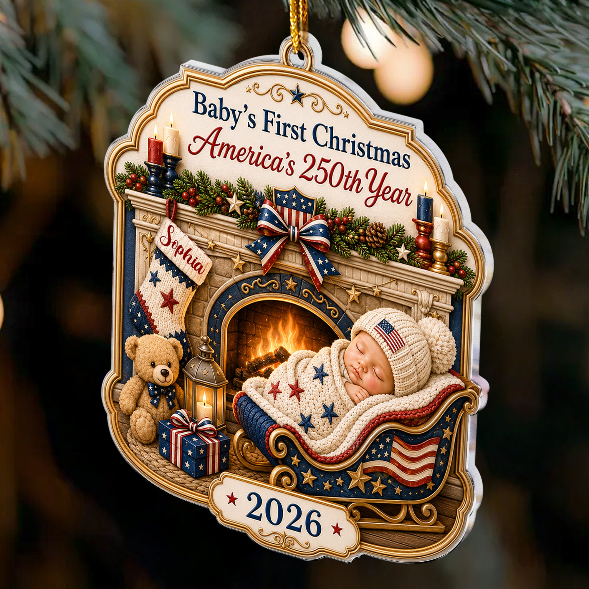 Baby'S-1St-Christmas-America-250Th-Anniversary-Personalized-Ornament-3