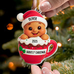 Baby's 1st Christmas Cute Little Gingerbread - Personalized Acrylic Ornament