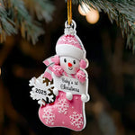 Baby's First Christmas Cute Baby Peeking 2D Flat - Acrylic Ornament