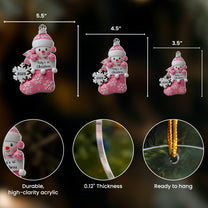 Baby's First Christmas Cute Baby Peeking 2D Flat - Acrylic Ornament