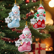 Baby's First Christmas Cute Baby Peeking 2D Flat - Acrylic Ornament