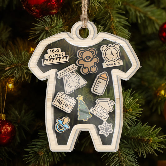 Baby's First Christmas For Grandchild, New Parents - Personalized Shaker Ornament