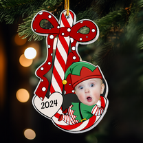 Baby’s First Christmas Ornaments Lovely Candy - Personalized Acrylic Photo Ornament