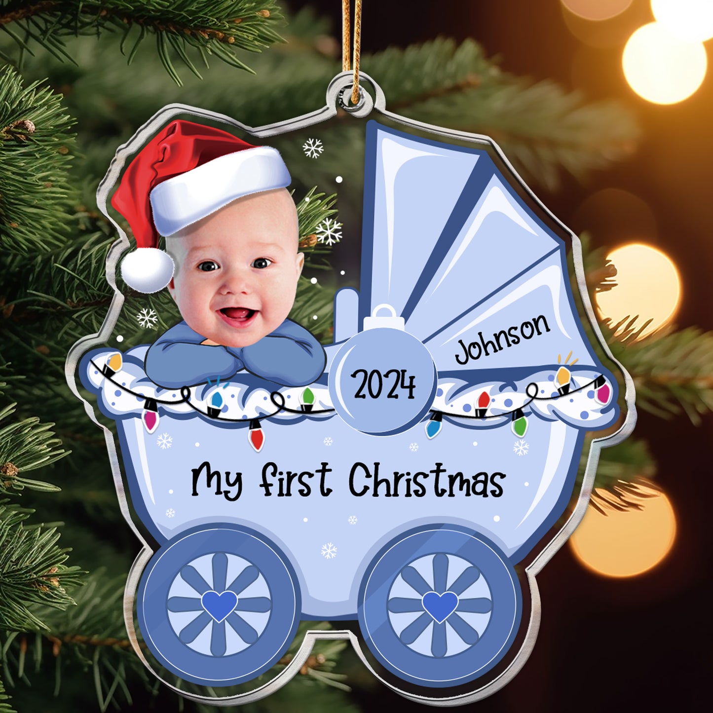 Baby's First Christmas - Personalized Acrylic Photo Ornament