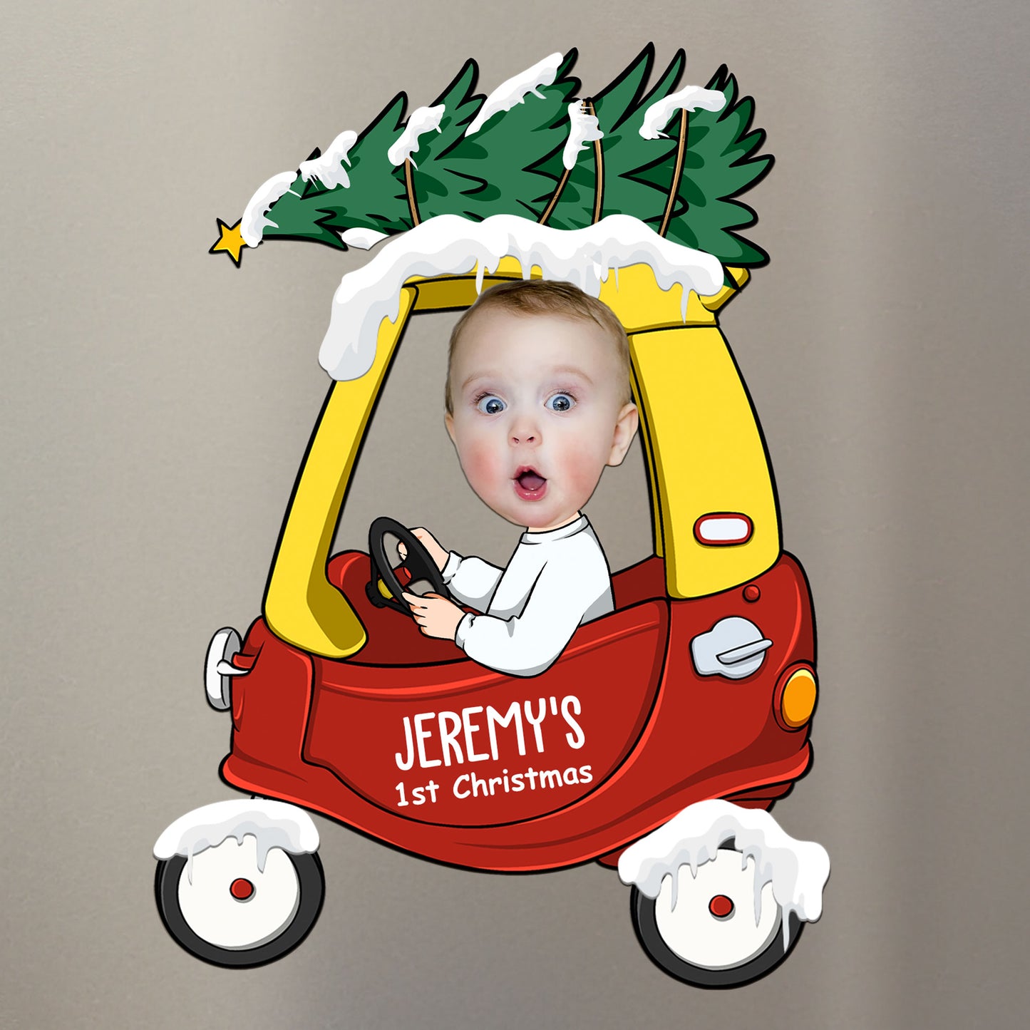 Baby's First Christmas - Personalized Photo Magnet