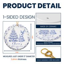 Baby's First Christmas Toile De Jouy - Personalized Ceramic Ornament