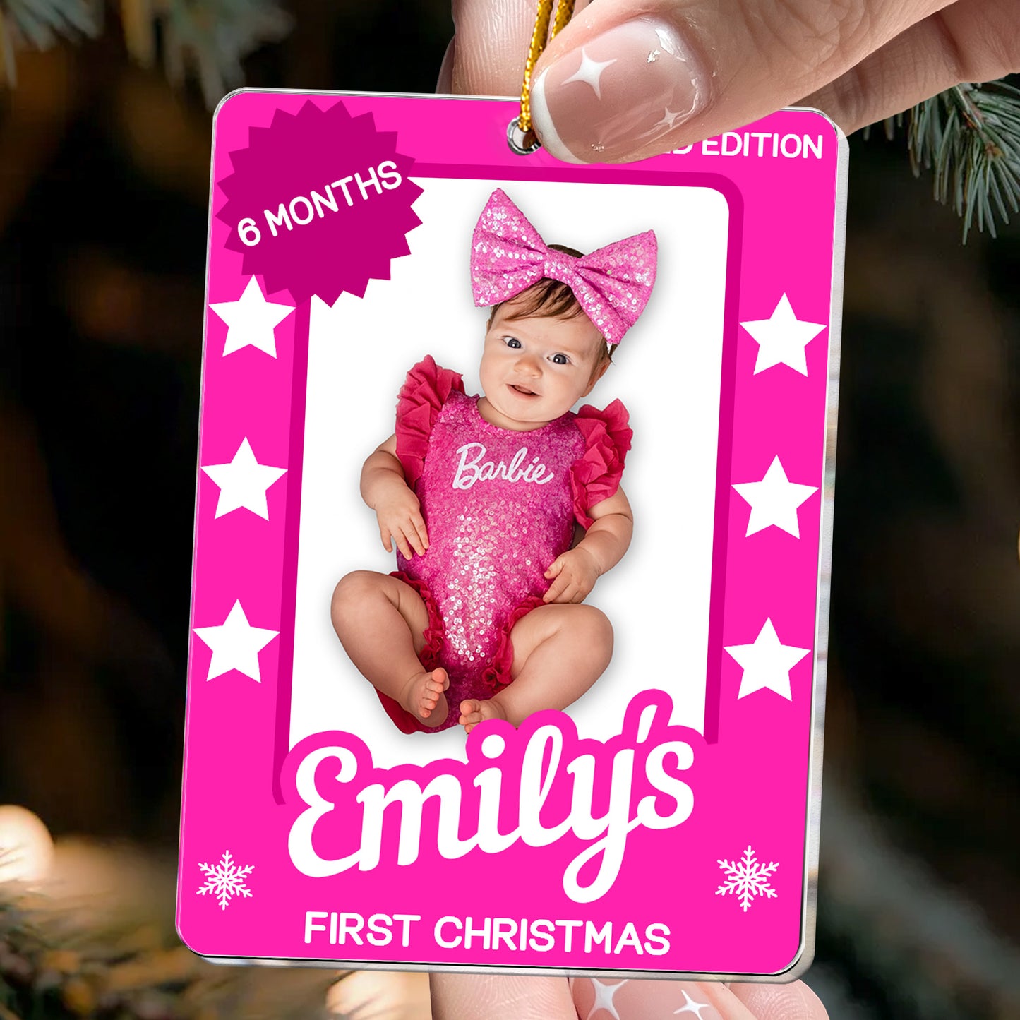 Baby's First Christmas Toy Box - Personalized Acrylic Photo Ornament