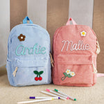 Back To School Gift For Boy Girl Kids Embroidered Style - Personalized Kid Backpack