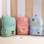 Back To School Gift For Boy Girl Kids Embroidered Style - Personalized Kid Backpack