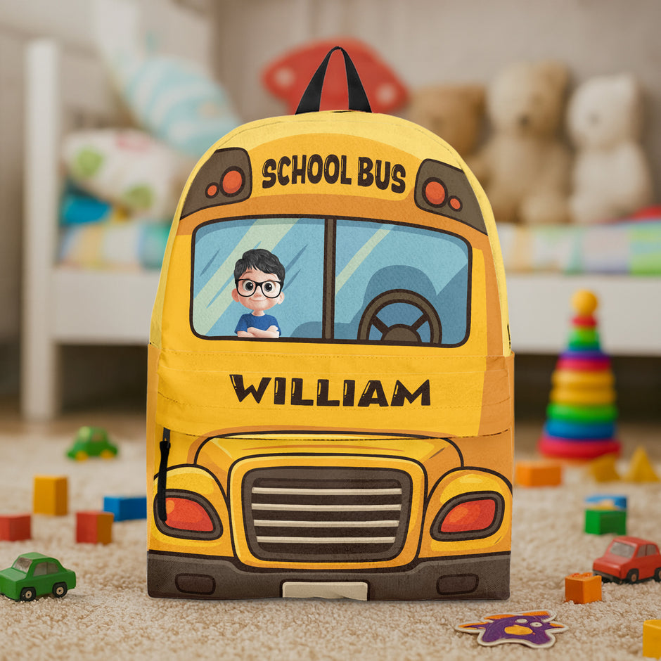 Back To School Gift For Kid School Bus Design - Personalized Kid Backp ...