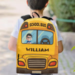 Back To School Gift For Kid School Bus Design - Personalized Kid Backpack