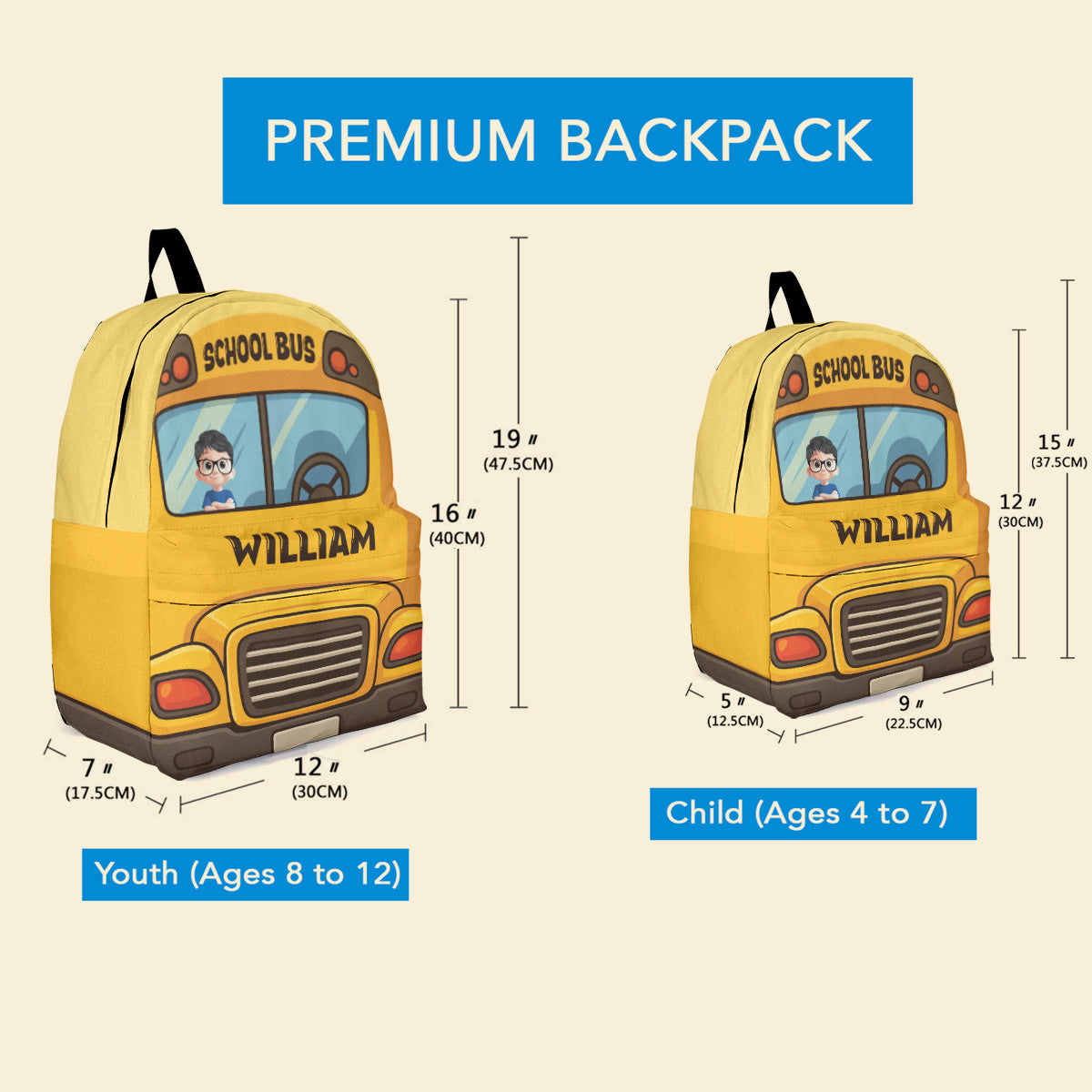 Back To School Gift For Kid School Bus Design - Personalized Kid Backp ...