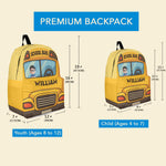 Back To School Gift For Kid School Bus Design - Personalized Kid Backpack
