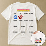 Back To School Grow With Me Grad Handprint For Preschool To 12th - Personalized Shirt