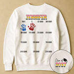 Back To School Grow With Me Grad Handprint For Preschool To 12th - Personalized Shirt