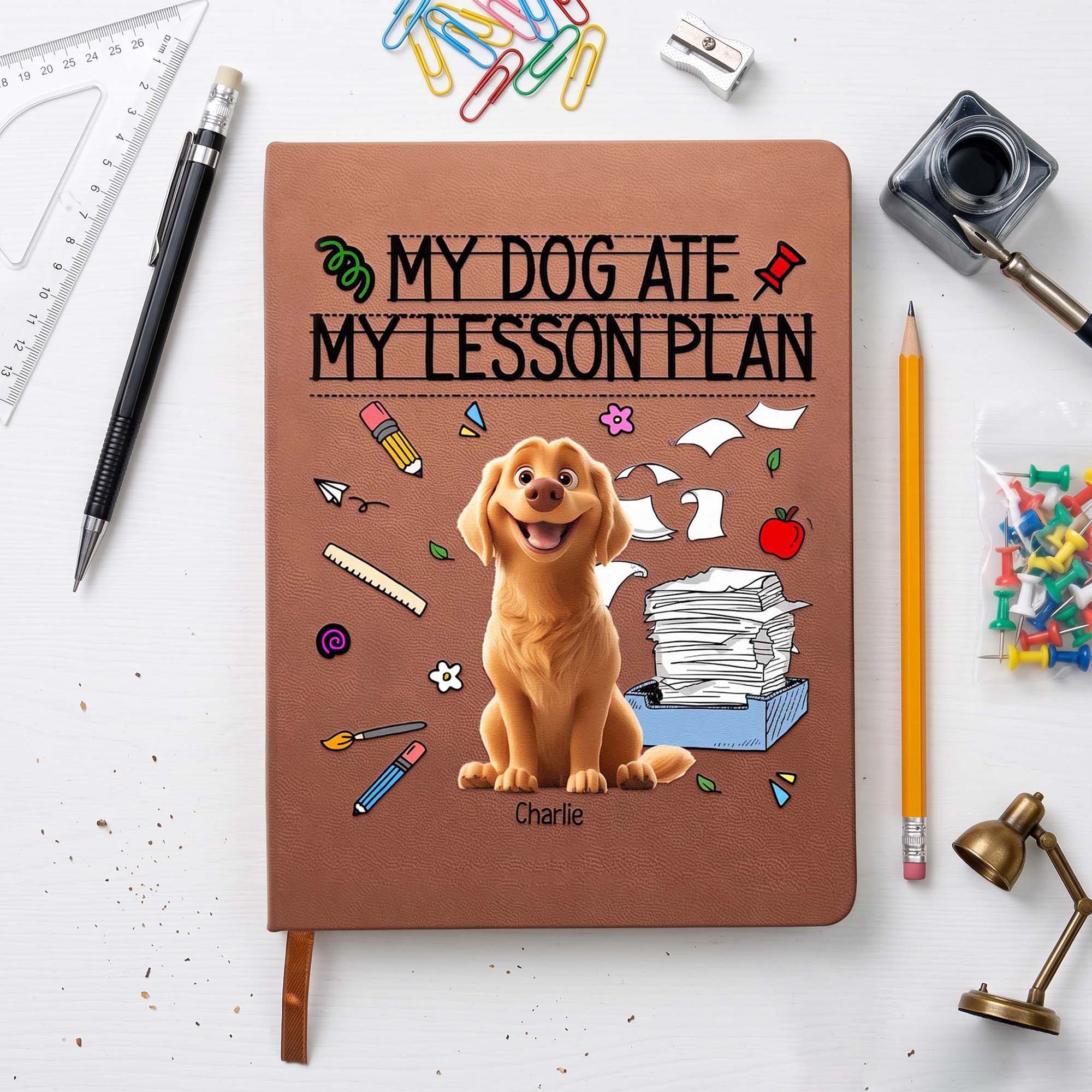 Back To School Teacher Gift My Dog Ate My Lesson Plan - Personalized Journal