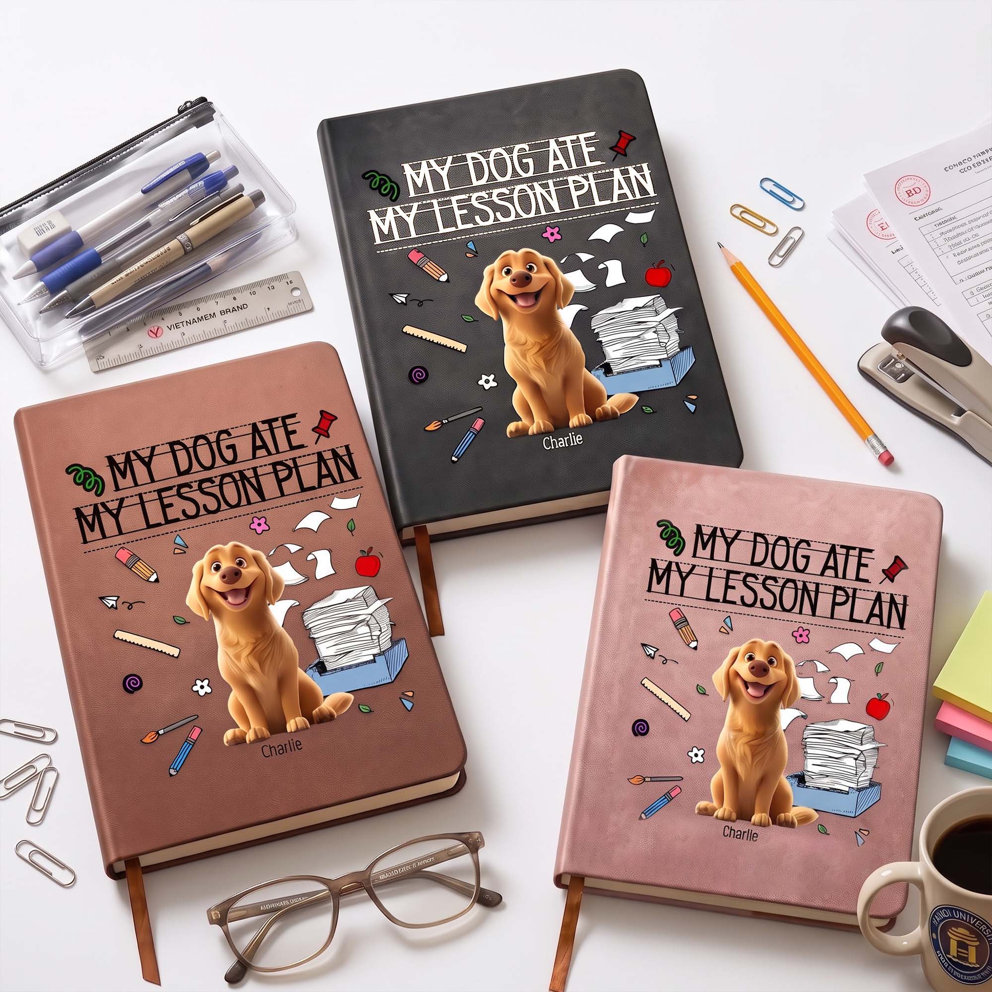 Back To School Teacher Gift My Dog Ate My Lesson Plan - Personalized Journal