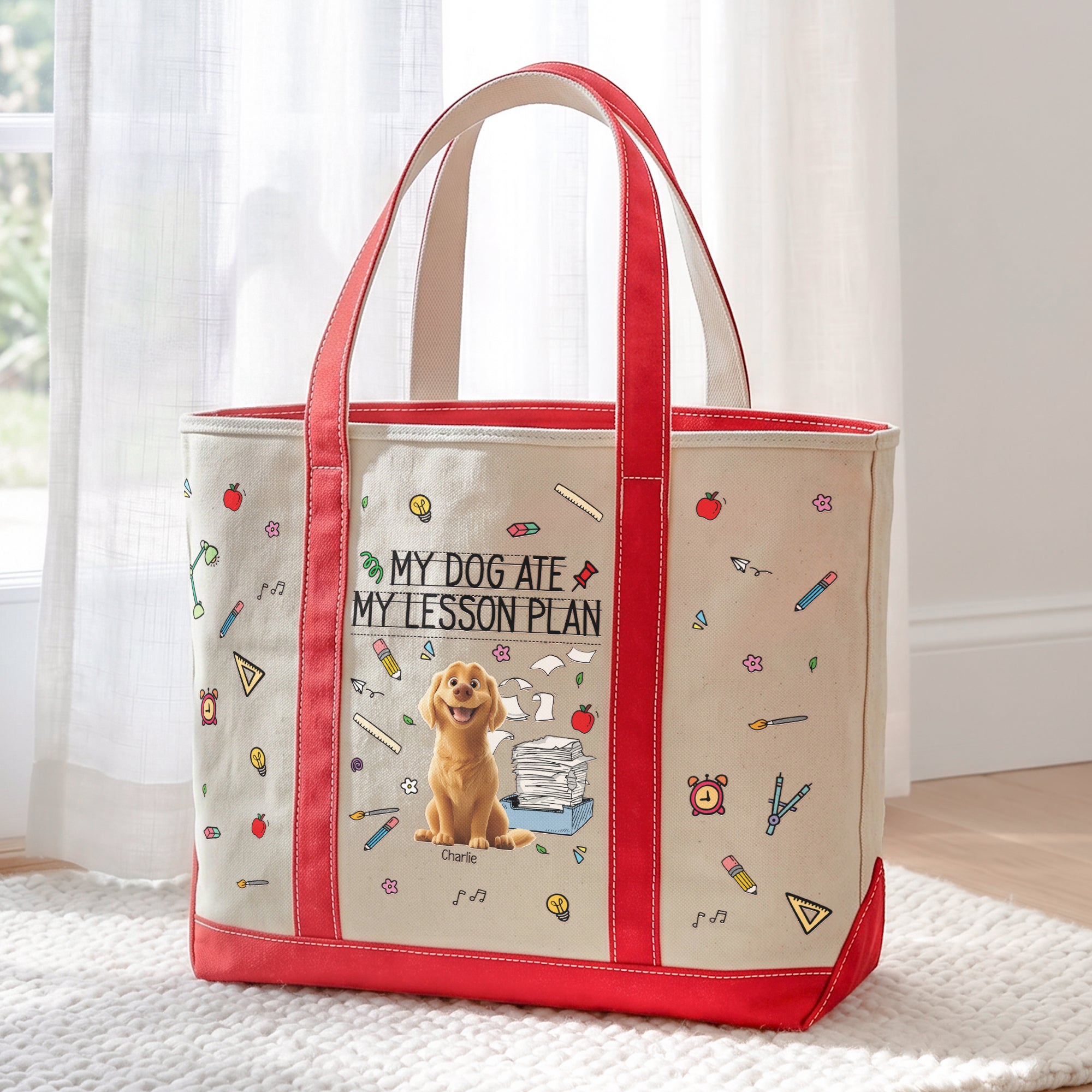 Back-To-School-Gift-For-Teacher-My-Dog-Ate-My-Lesson-Plan-Personalized-Tote-Bag-4