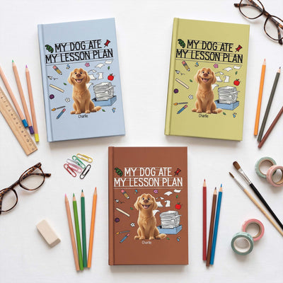 Back To School Teacher Gift My Dog Ate My Lesson Plan Notebook - Personalized Journal