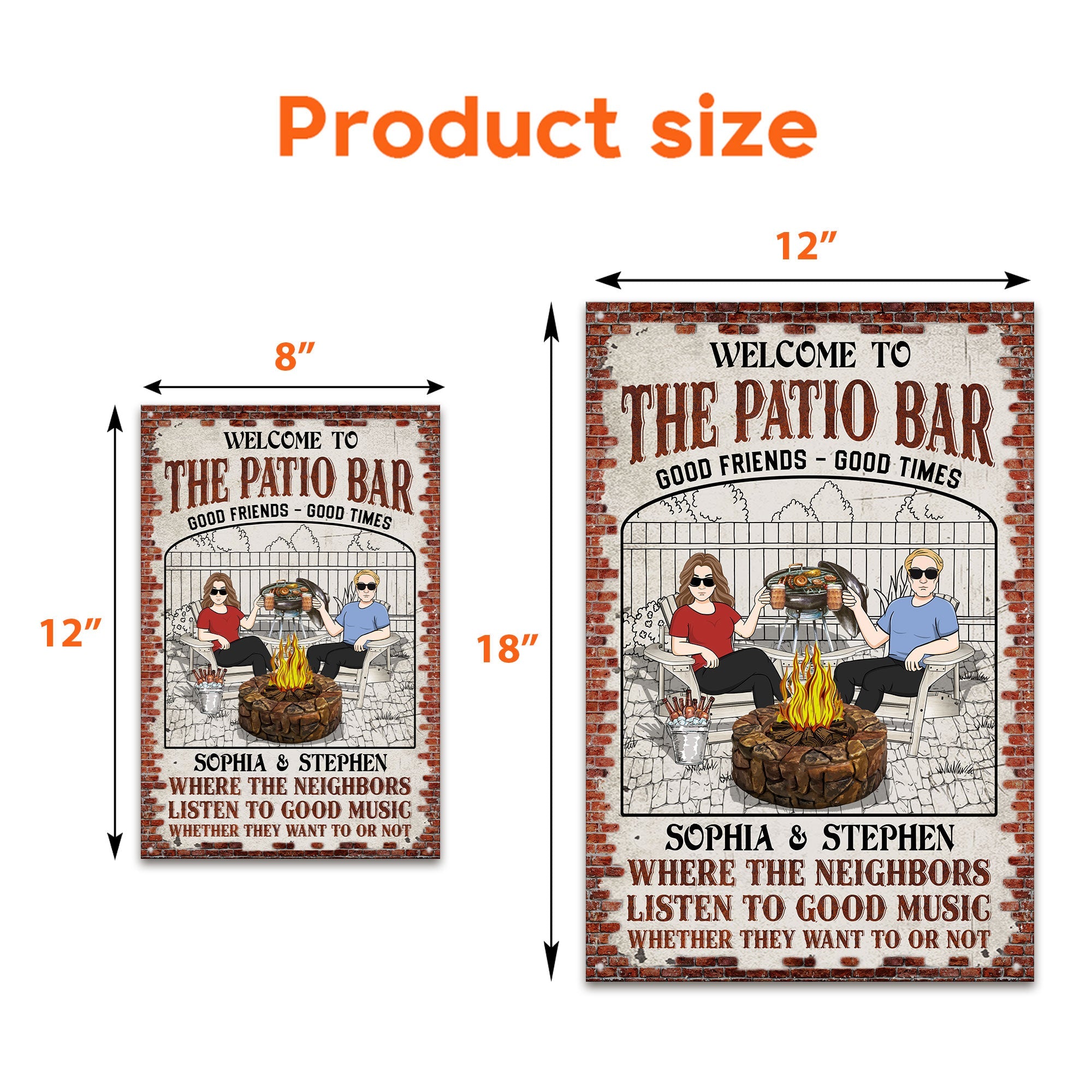Backyard Where The Neighbors Listen To Good Music - Personalized Metal Sign