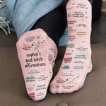 Bad B*tch Affirmations - For Coworkers, Friends, Self Gift - Personalized Socks