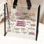 Bad B*tch Affirmations - Funny Gifts For Coworkers, Friends - Custom Clear Tote Bag