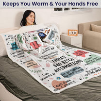Bad B!tch Affirmations - Personalized Wearable Blanket With Sleeves