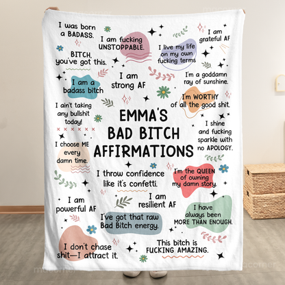 Bad B*tch Affirmations Blanket - Personalized Blanket