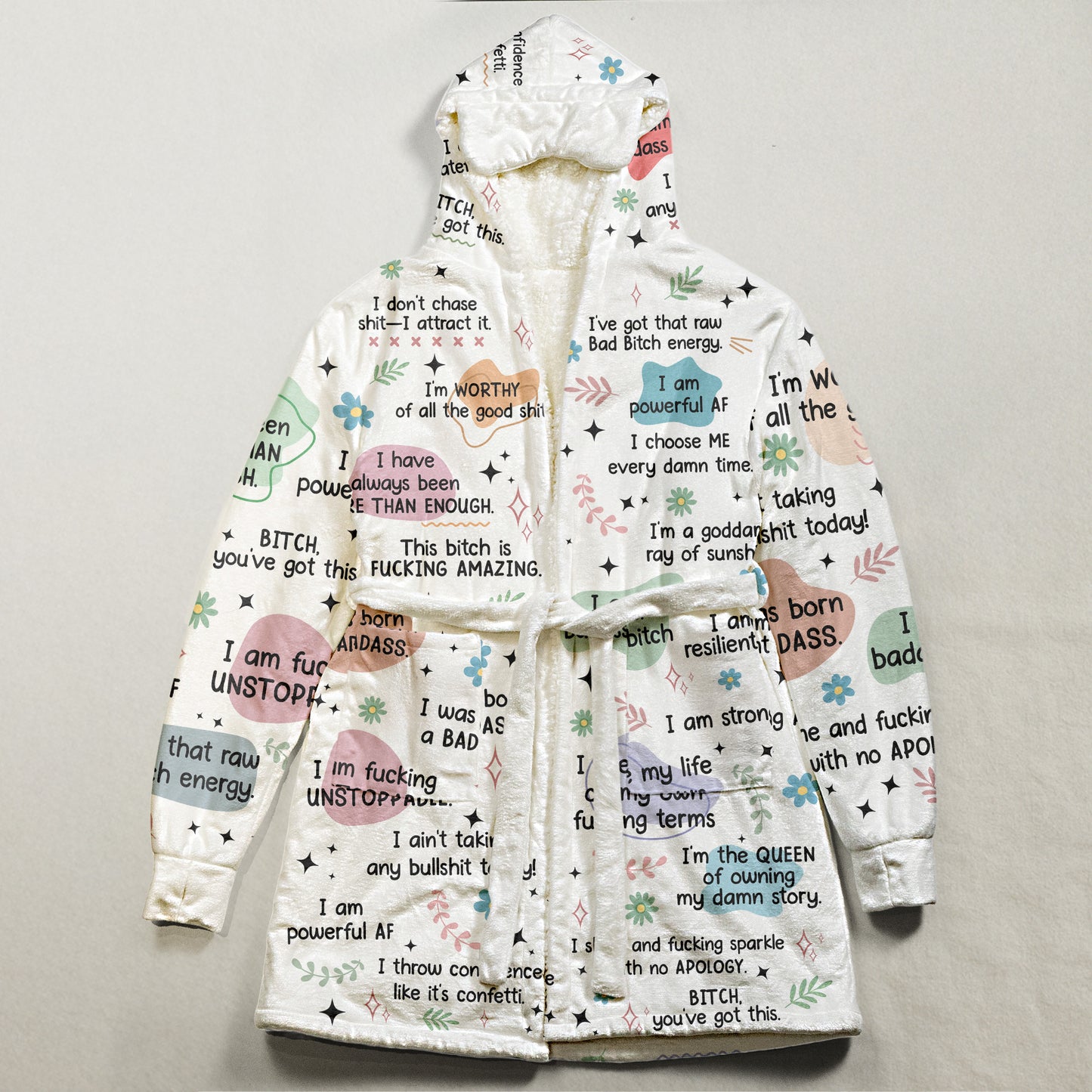 Bad B*tch Affirmations - Personalized Hooded Robe