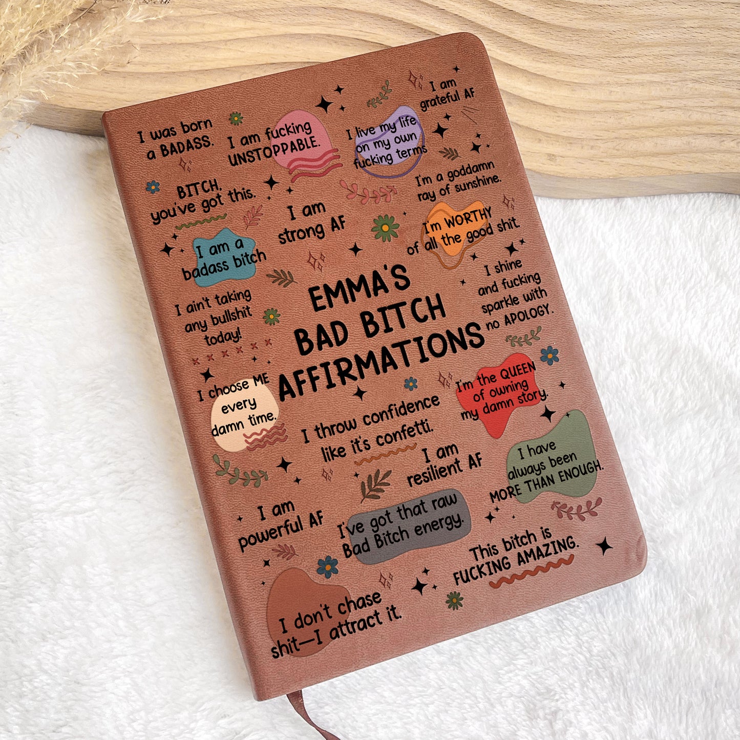 Bad B*tch Affirmations - Personalized Leather Journal