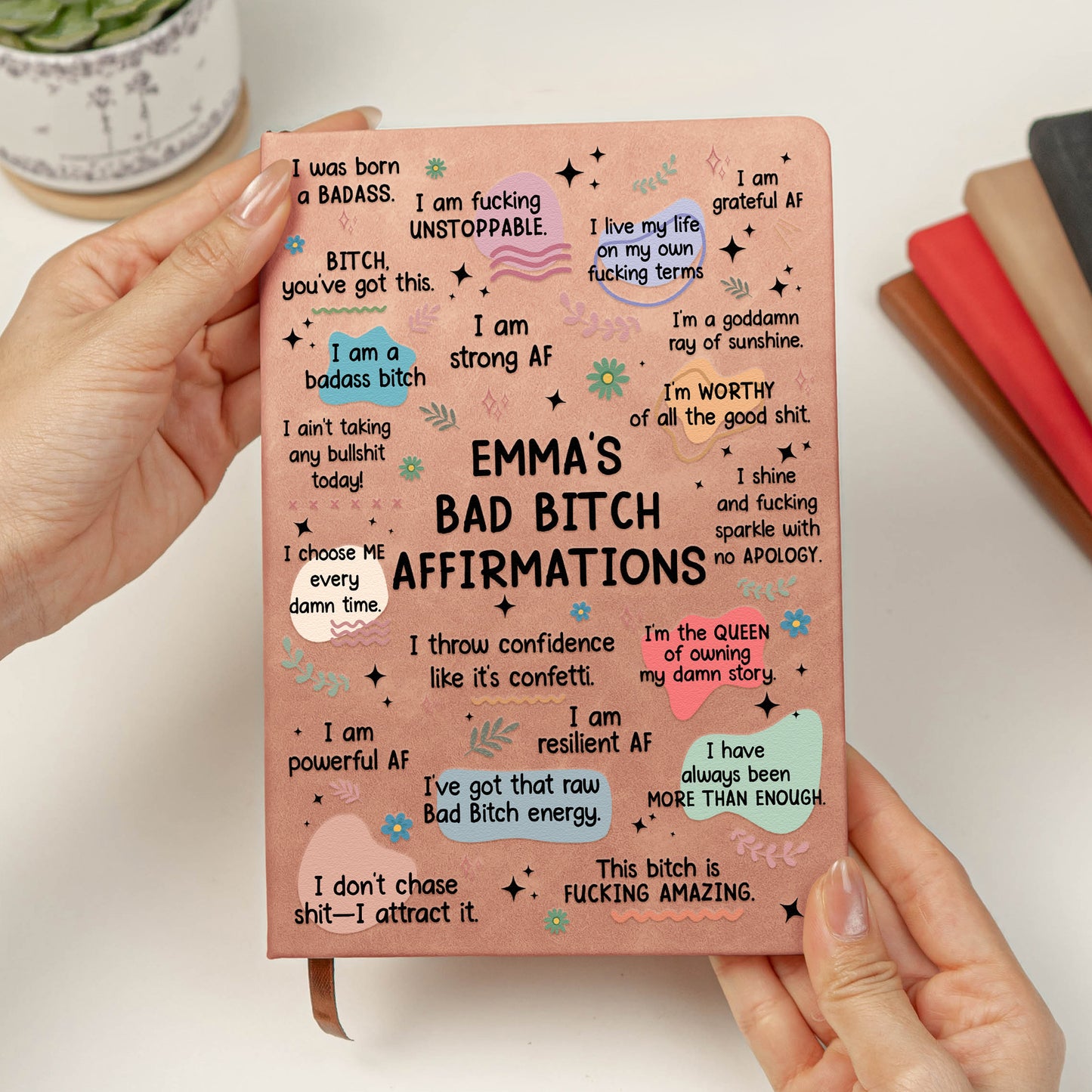 Bad B*tch Affirmations - Personalized Leather Journal