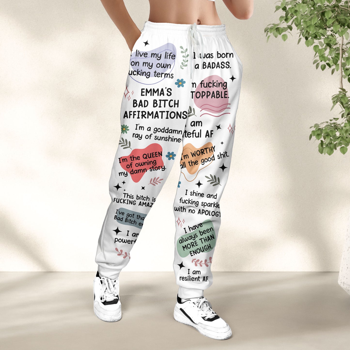 Bad B*tch Affirmations - Personalized Sweatpants