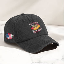 Bad Day To Be A Hot Dog - Personalized Distressed Denim Cap