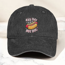 Bad Day To Be A Hot Dog - Personalized Distressed Denim Cap
