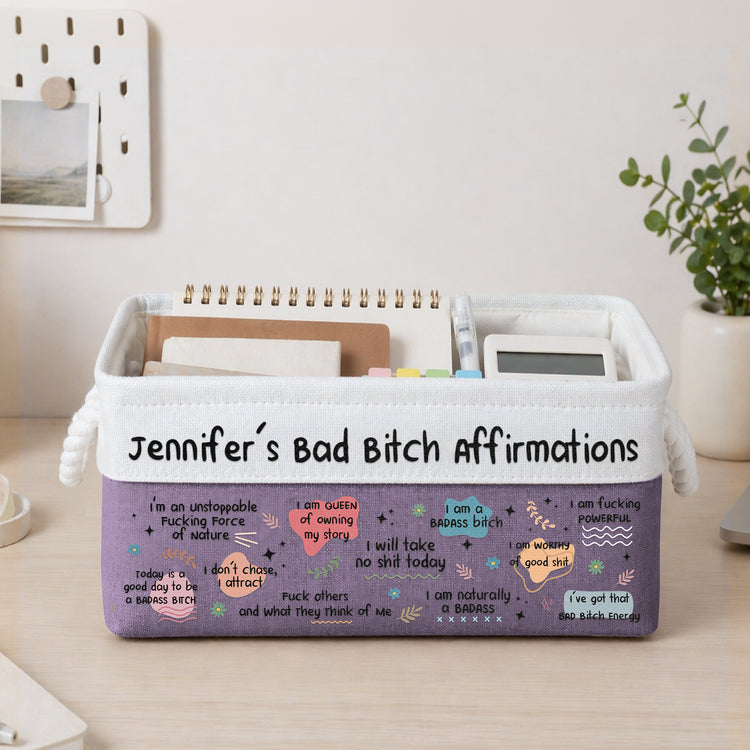 Bad-BTch-Affirmations-For-Coworkers,-Friends,-Self-Gift-With-Led-Light-Personalized-Storage-Basket-3