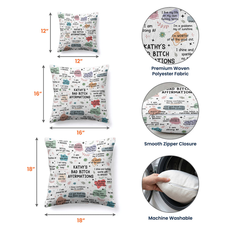 Bad-BTch Affirmations Funny Gift For Friends, Coworkers - Personalized Pillow Cover 7