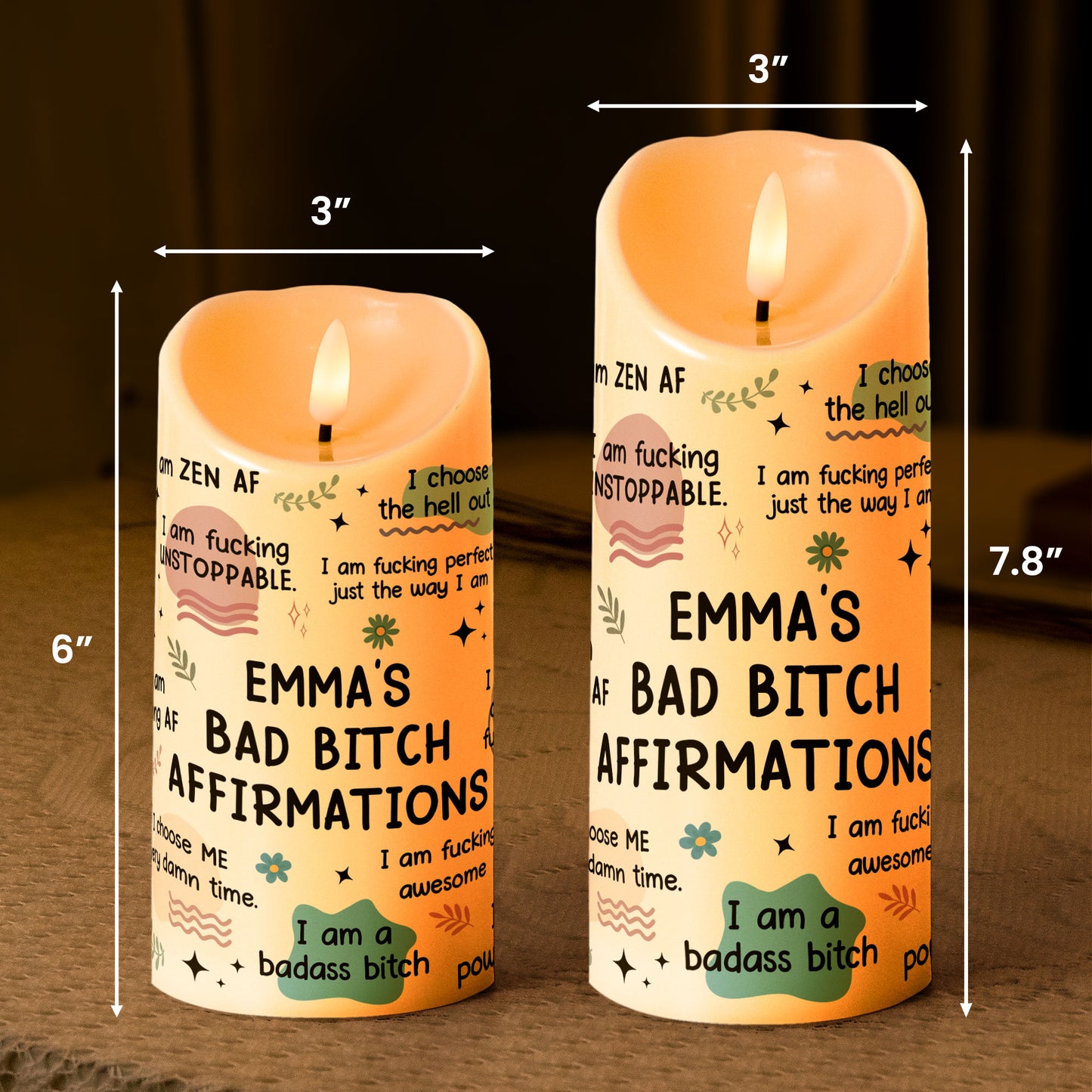 Bad B*tch Affirmations - Personalized LED Candle
