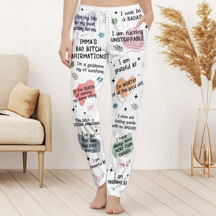 Bad-B*tch-Affirmations-Custom-Gifts-For-Her-Friends-Coworkers-Personalized-Lounge-Pants