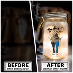 Badass Besties Because Of You I Laugh A Little Harder - Personalized Mason Jar Light